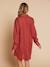 Nightshirt for Maternity & Nursing by ENVIE DE FRAISE emerald green+terracotta 