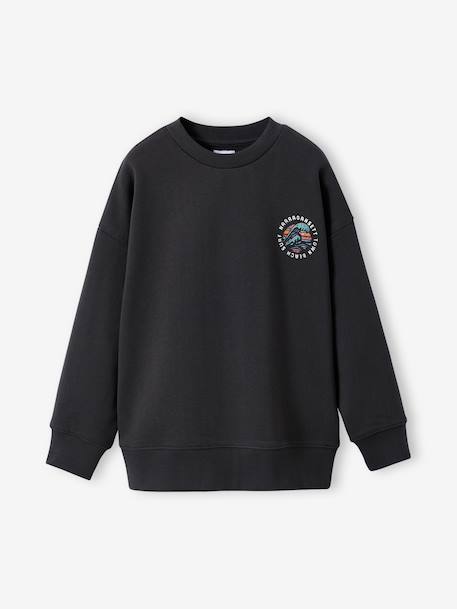 Round-neck oversized sweatshirt for boys anthracite 