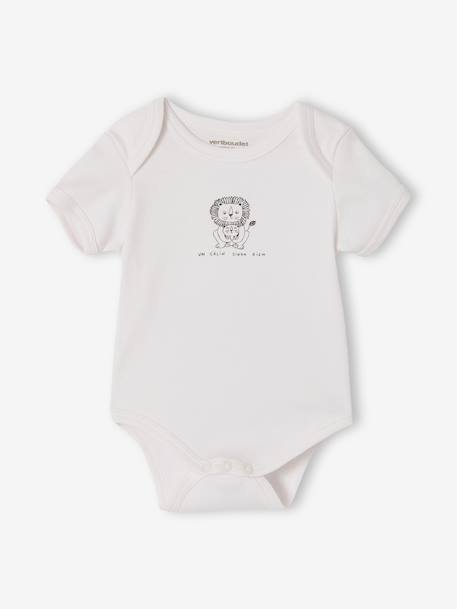 Pack of 5 short-sleeved baby bodysuits set white 