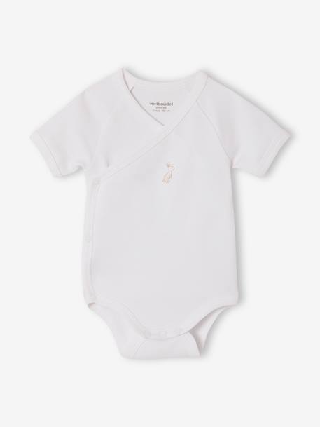 Pack of 5 short-sleeved rabbit bodysuit for babies marl grey 