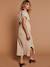 Long Dress for Maternity in Cotton Gauze, by ENVIE DE FRAISE beige+clay beige+navy blue+terracotta 