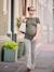 T-Shirt for Maternity, Low Neckline at the Back, in Wide Knit, by ENVIE DE FRAISE khaki+terracotta 