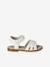 Glittery Hook-and-Loop Sandals for Girls printed white+set blue 