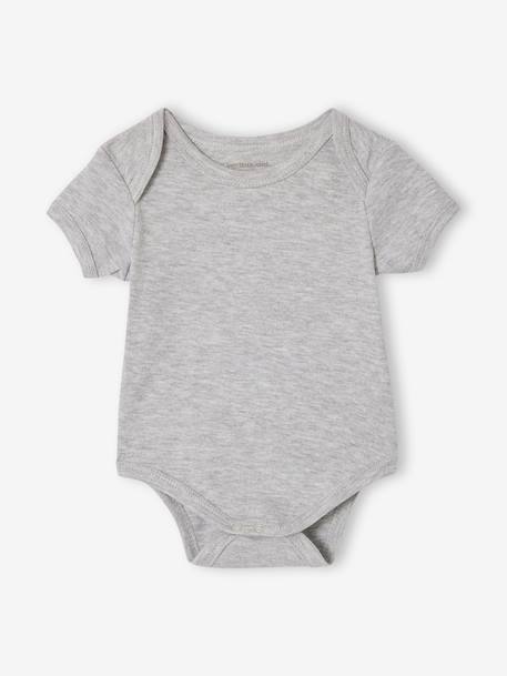 Pack of 5 short-sleeved baby bodysuits set white 