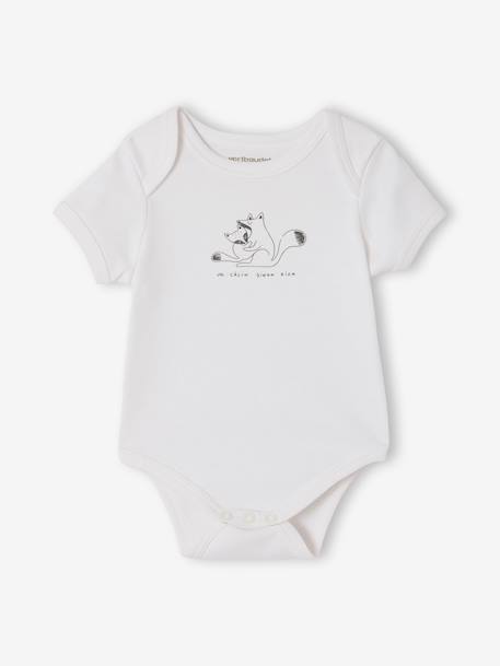 Pack of 5 short-sleeved baby bodysuits set white 