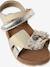 Open leather flower sandals gold 
