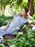 Long maternity and nursing dress striped blue 