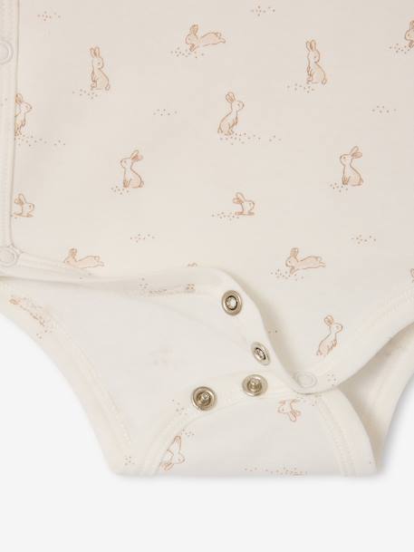 Pack of 5 short-sleeved rabbit bodysuit for babies marl grey 