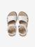 Glittery Hook-and-Loop Sandals for Girls printed white+set blue 