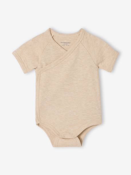 Pack of 5 short-sleeved rabbit bodysuit for babies marl grey 
