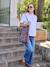 Embroidered nursing clothes t-shirt white 