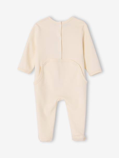 Pack of 3 Organic Cotton Sleepsuits for Babies beige+ecru+sage green 