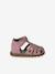 Closed Leather Sandals with Hook-&-Loop Strap for Babies rose 