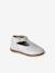 Baby girl's leather Mary Janes with buckle iridescent beige+white 