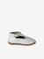 Baby girl's leather Mary Janes with buckle iridescent beige+white 