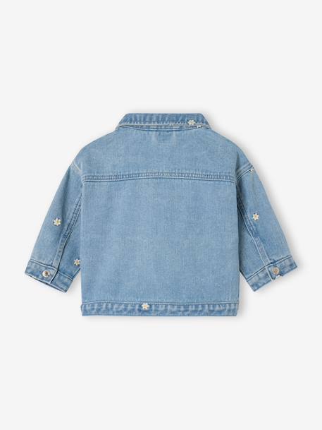 Girl's denim jacket with flowers stone 