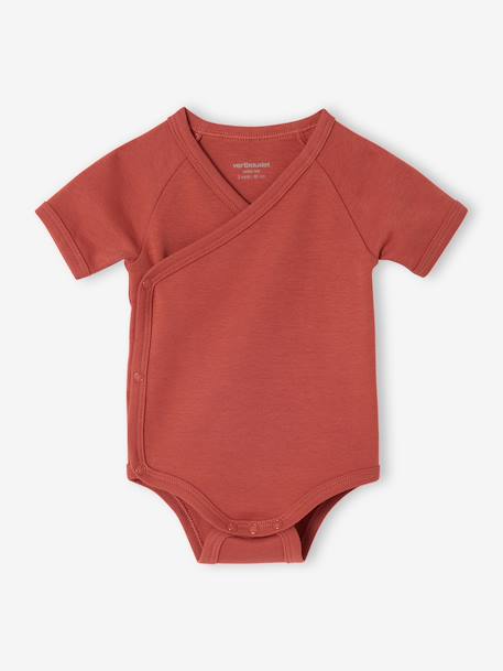 Pack of 5 newborn bodysuit tractor organic cotton tomato red 