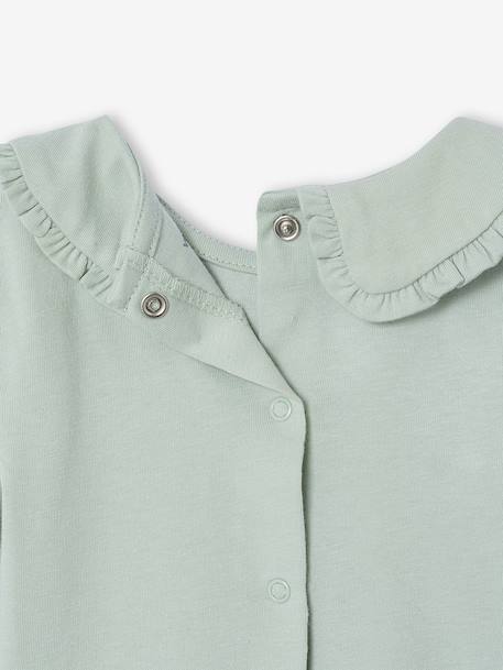 Long Sleeve Top with Peter Pan Collar, for Babies aqua green+Beige+pale pink 