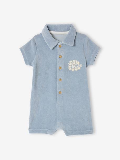Baby Towelling Playsuit sky blue 