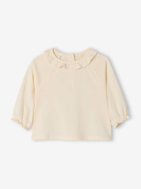 Pack of 2 long-sleeved t-shirts with ruffles ecru 