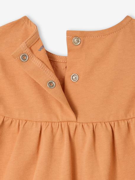Embroidered short-sleeved T-shirt for baby girls old rose 