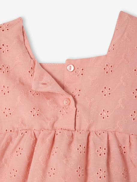 Set for baby girl with English embroidery rose 