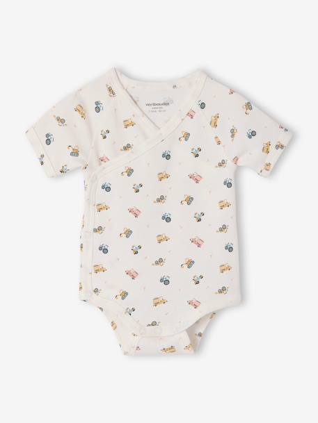 Pack of 5 newborn bodysuit tractor organic cotton tomato red 