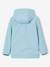 Hooded rain coat with multiple pockets aqua green 