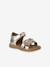 Leather touch-fastening sandals for babies gold 
