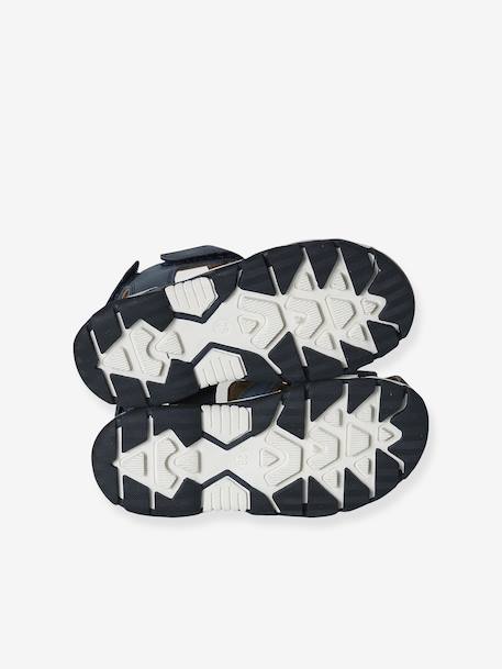 Boys' leather buckle sandals set blue 