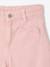 Girl's wide-leg trousers with heart pockets pale yellow+rosy 