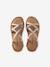 Girls' leather touch-fastening sandals gold 