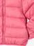 Lightweight hooded puffer jacket for girls grey green+navy blue+old rose+rose 