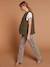 Adaptive Padded Jacket with Kangaroo Panel in Cotton Gauze for Maternity & Post-Maternity by ENVIE DE FRAISE chocolate+ecru+khaki 