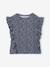 Girl's short-sleeved t-shirt with frills navy blue+sage green 