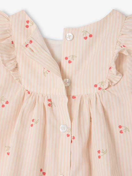 Set of 2 dress and bloomer with cherries ecru 
