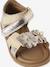 Leather touch-fastening sandals for babies gold 