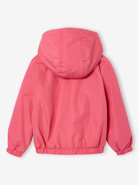Sherpa-Lined Hooded Windcheater for Girls navy blue+rose 