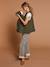 Adaptive Padded Jacket with Kangaroo Panel in Cotton Gauze for Maternity & Post-Maternity by ENVIE DE FRAISE chocolate+ecru+khaki 
