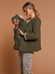 Maternity-Adaptive Padded Jacket with Kangaroo Panel in Cotton Gauze for Maternity & Post-Maternity by ENVIE DE FRAISE
