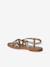 Girls' leather touch-fastening sandals gold 