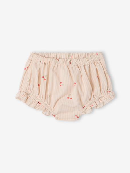 Set of 2 dress and bloomer with cherries ecru 