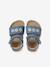 Textile baby sandals with hook and loop straps denim blue 
