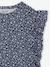 Girl's short-sleeved t-shirt with frills navy blue+sage green 