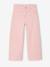 Girl's wide-leg trousers with heart pockets pale yellow+rosy 