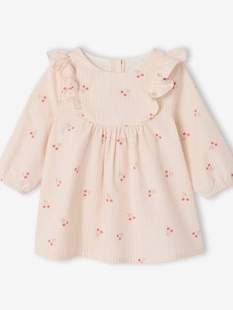 Set of 2 dress and bloomer with cherries ecru 