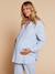Pyjamas for Maternity in Cotton Gauze, ENVIE DE FRAISE ecru+striped blue 
