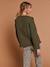 Adaptive Padded Jacket with Kangaroo Panel in Cotton Gauze for Maternity & Post-Maternity by ENVIE DE FRAISE chocolate+ecru+khaki 