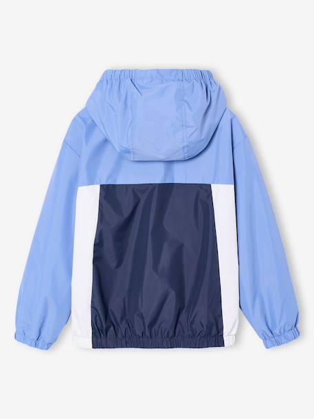 Colourblock windbreaker jacket for boys aqua green+medium blue 