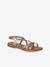 Girls' leather touch-fastening sandals gold 